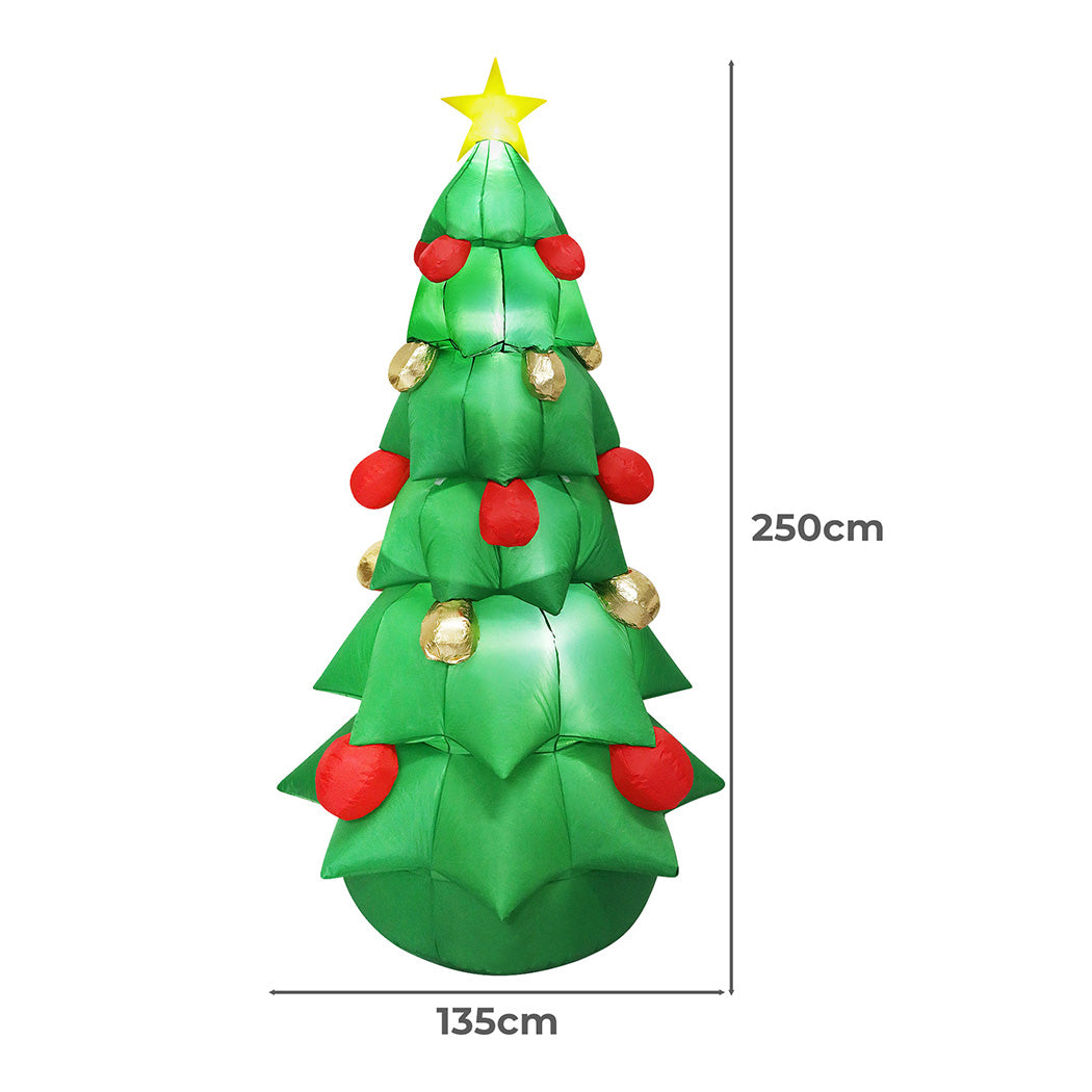 Christmas Tree Christmas Inflatable with LED Lights - 2.5M