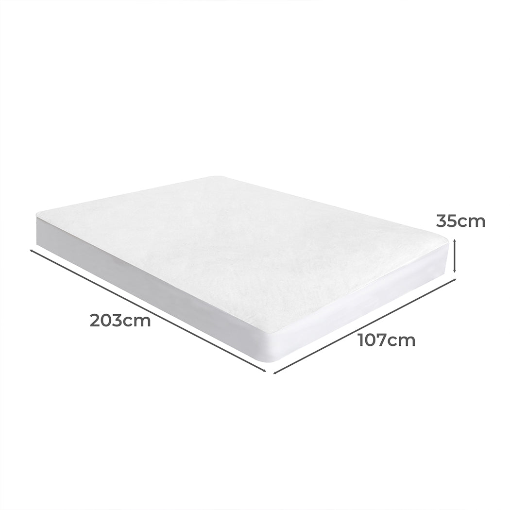 KING SINGLE Mattress Protector Pillowtop - White