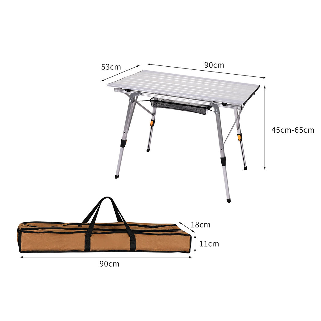 Camping Table Roll Up Folding Portable Aluminium Outdoor BBQ Desk Picnic