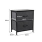 Moose Fabric Bedside Tables with 2 Drawers - Dark Grey
