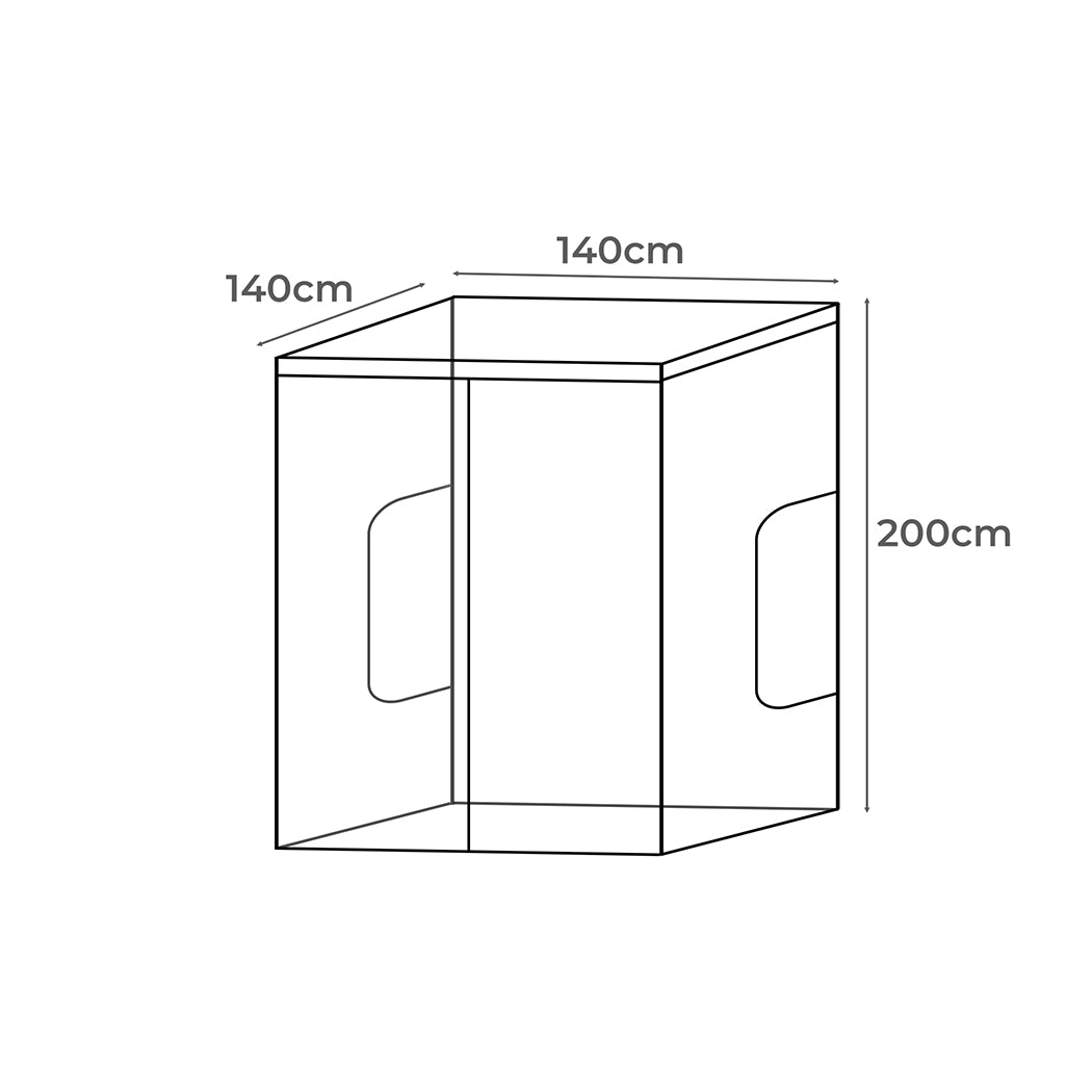 Garden Hydroponics Grow Room Tent Reflective Aluminum Oxford Cloth 140x140cm