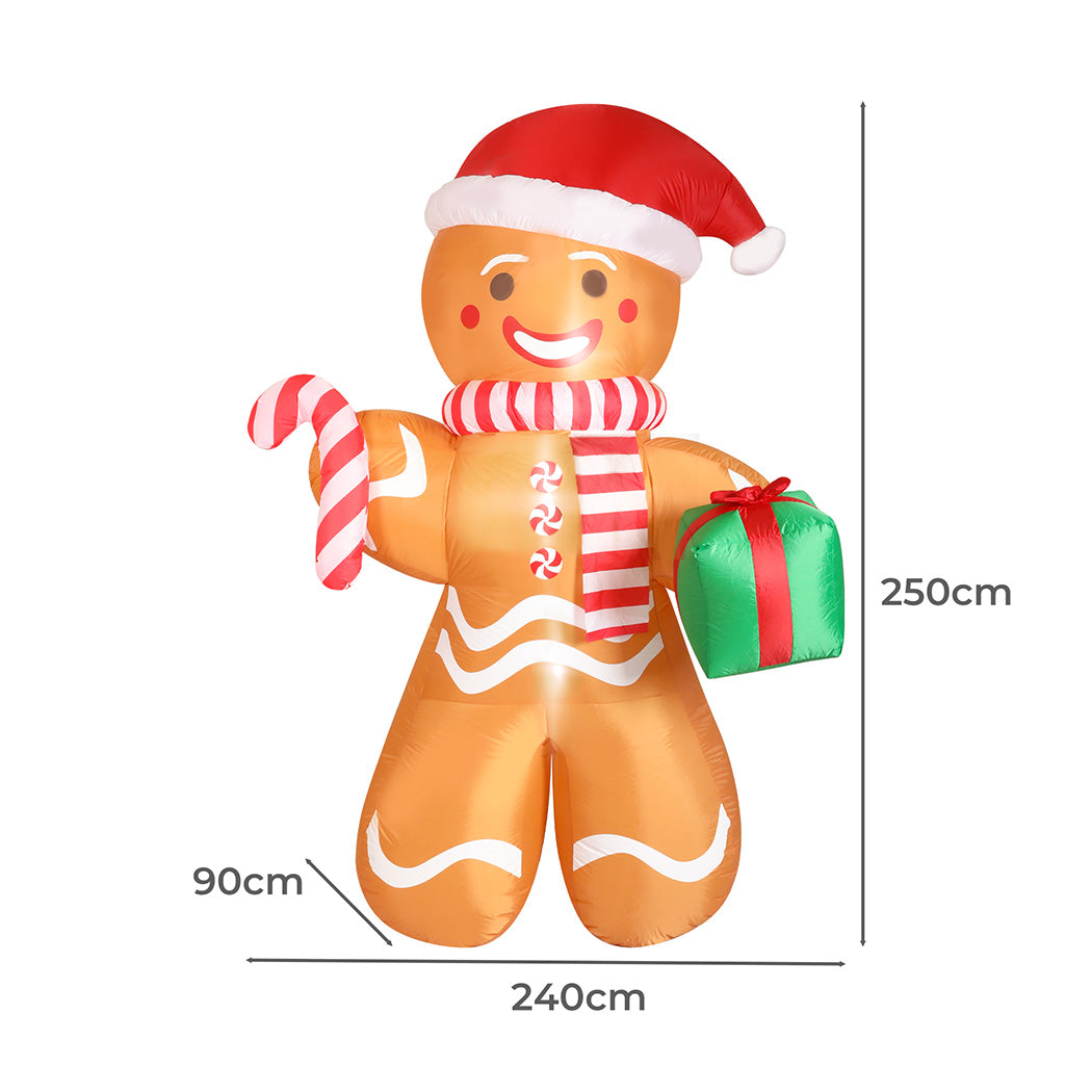 Gingerbread Man Christmas Inflatable Outdoor - 2.5M