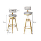 87cm Odesa Bar Stools Kitchen Stool Chair Swivel Barstools Velvet Padded Seat - Grey