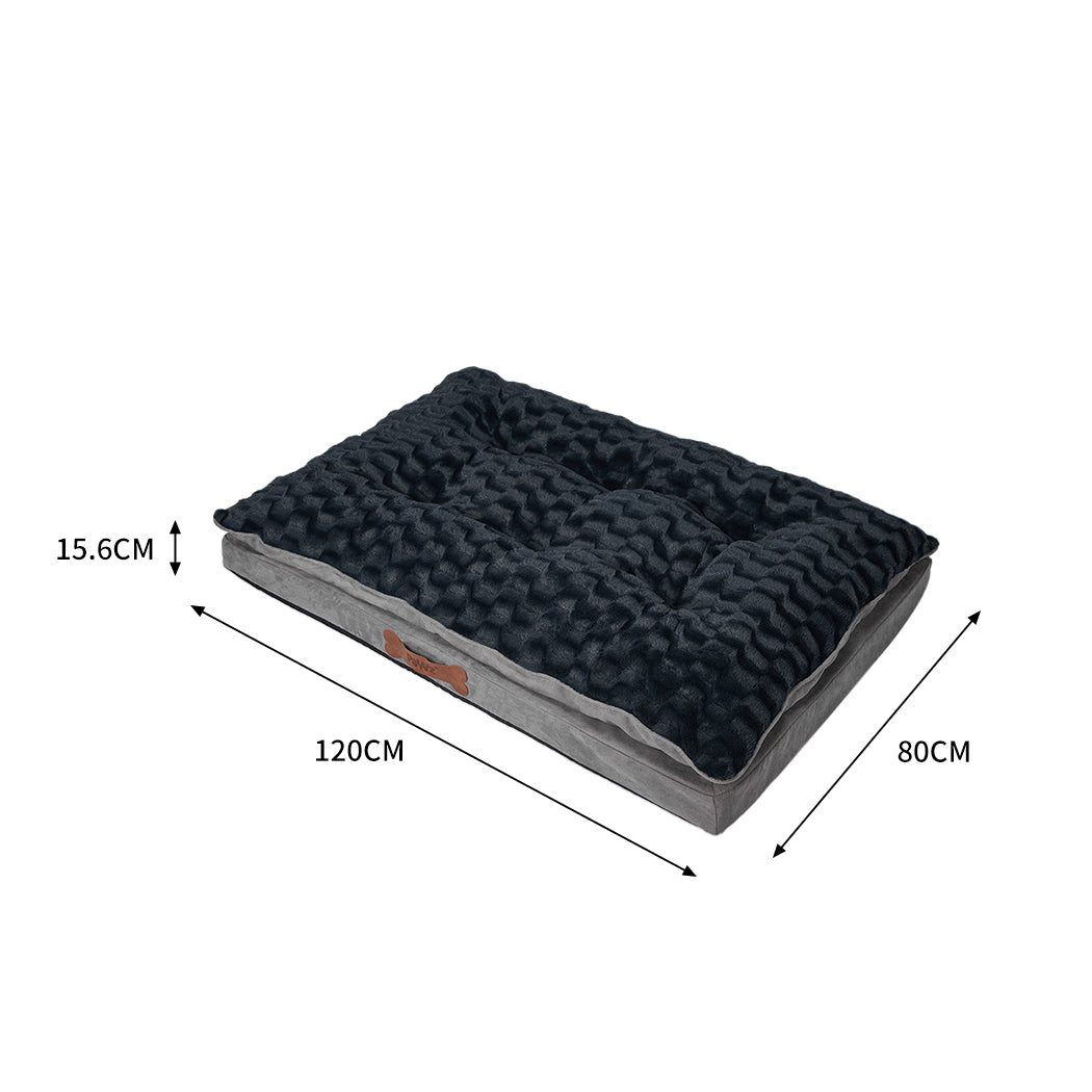 XLarge Dog Beds Calming Warm Soft Plush Comfy - Grey
