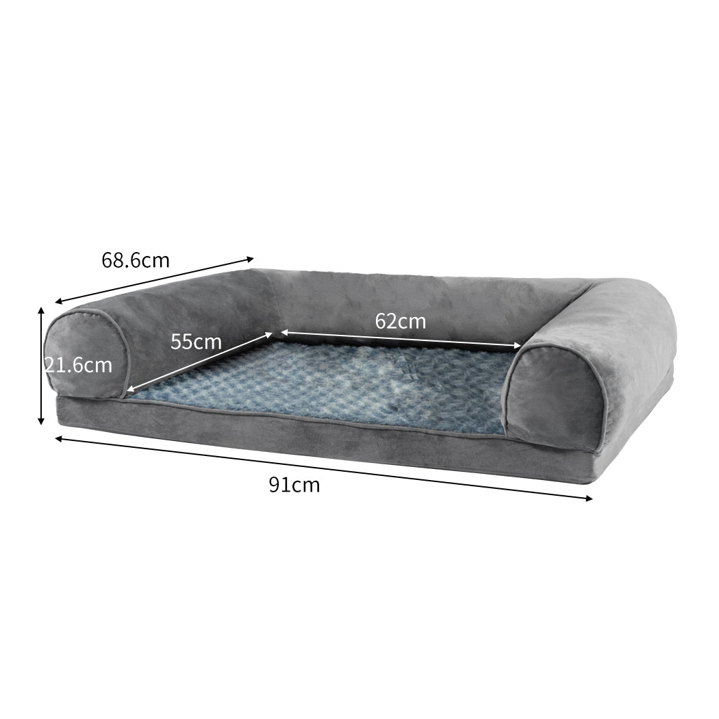 LARGE Dog Beds Pet Sofa Bedding Soft Warm Replacement Cover - Grey