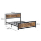 Levi Metal Bed Frame Platform Wooden Industrial Rustic - Black & Wood Queen