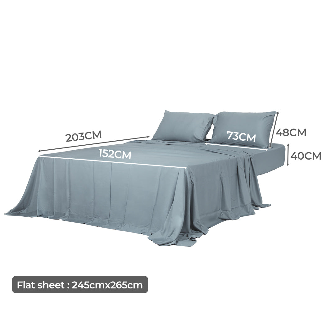Queen Dreamz 4pcs Size 100% Bamboo Bed Sheet Set Grey