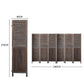 6 Panel Partition Room Divider - Brown