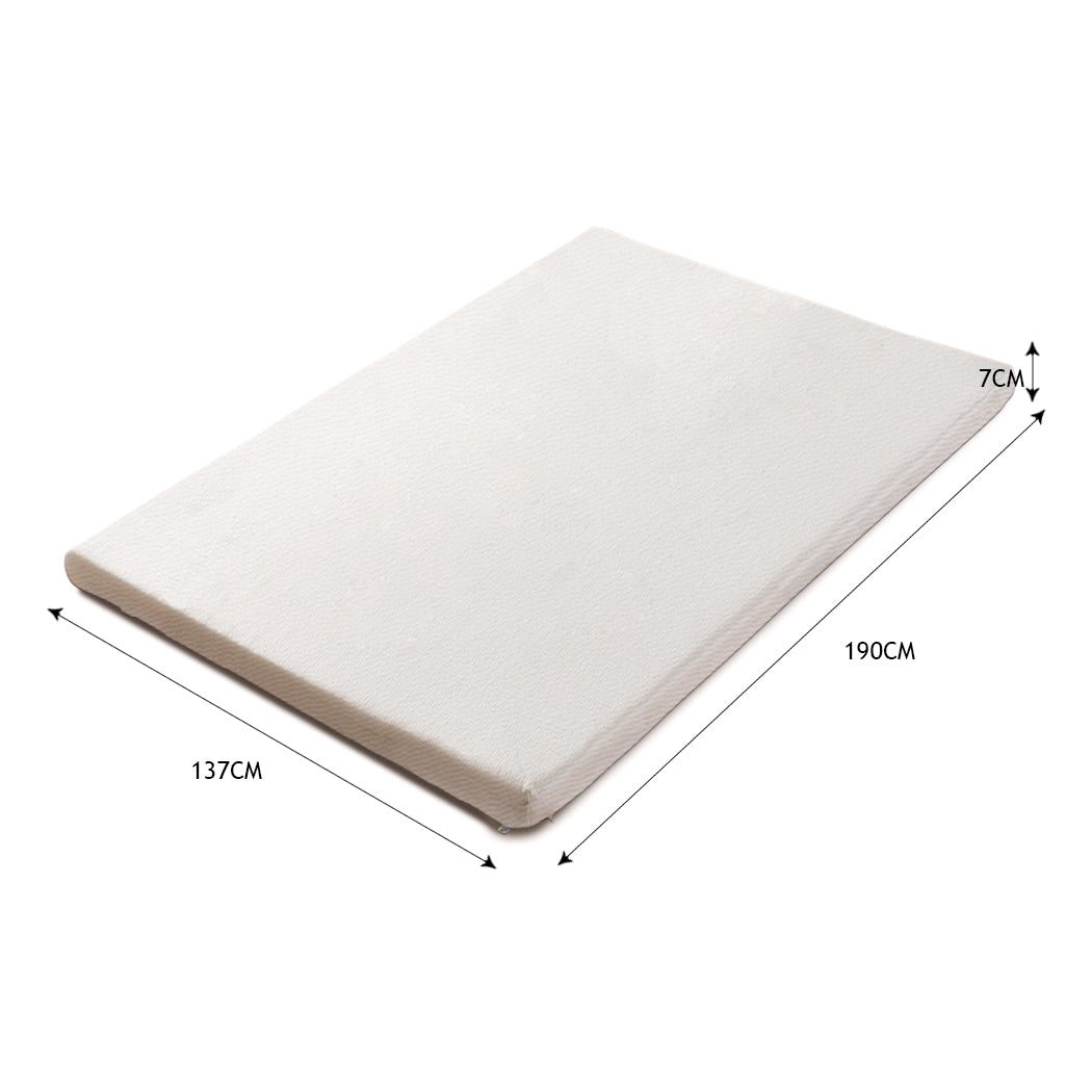 DOUBLE 7cm Memory Foam Bed Mattress - White