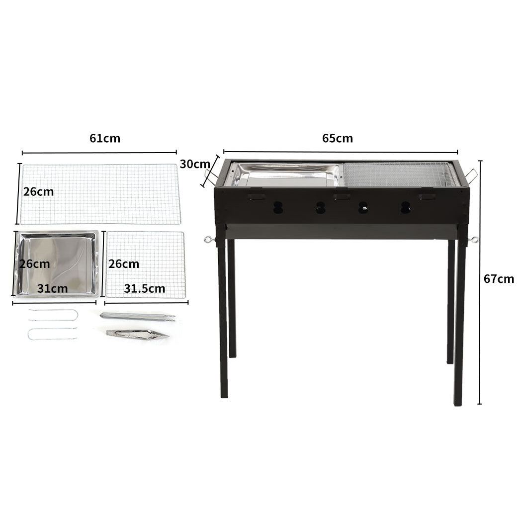 Charcoal BBQ Grill Portable Hibachi Outdoor Barbecue Set Camping Picnic Grills
