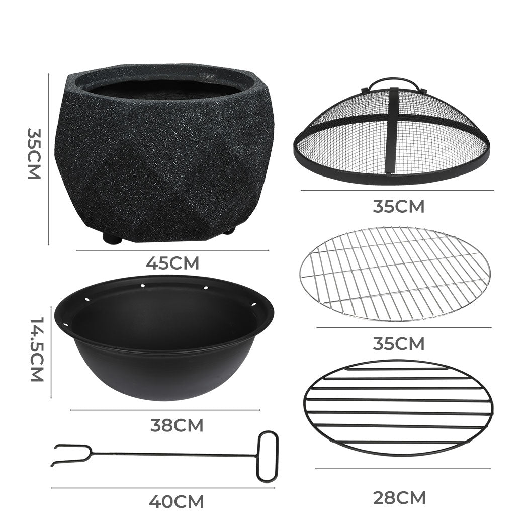 Fire Pit BBQ Grill Outdoor - Charcoal