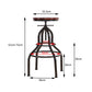 Set of 4 Versailles Industrial Bar Stools Kitchen Stool Wooden Barstools Swivel Chair - Black & Brown