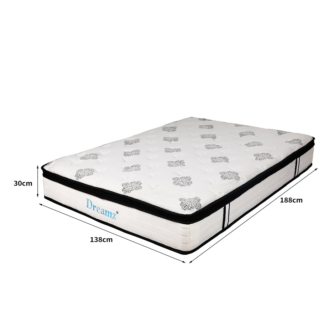 Elisa 30cm Mattress Spring Premium Top Foam Medium Firm - Double
