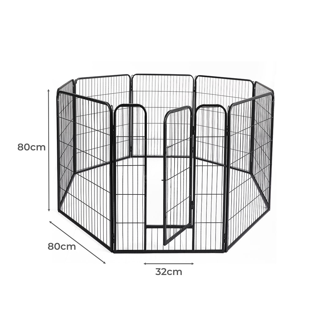 32'' 8 Panel Pet Dog Playpen Puppy Exercise Cage Enclosure Fence Cat Play Pen - Black