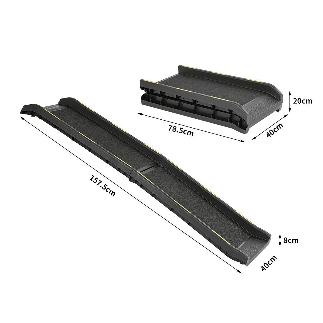 Pet Stairs Dog Ramp Ramps Foldable Ladder Steps Stair Portable Car Step Travel - Black