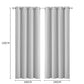 Set Of 2 Blockout Curtains Panels 3 Layers Eyelet Room Darkening 140X230Cm Grey
