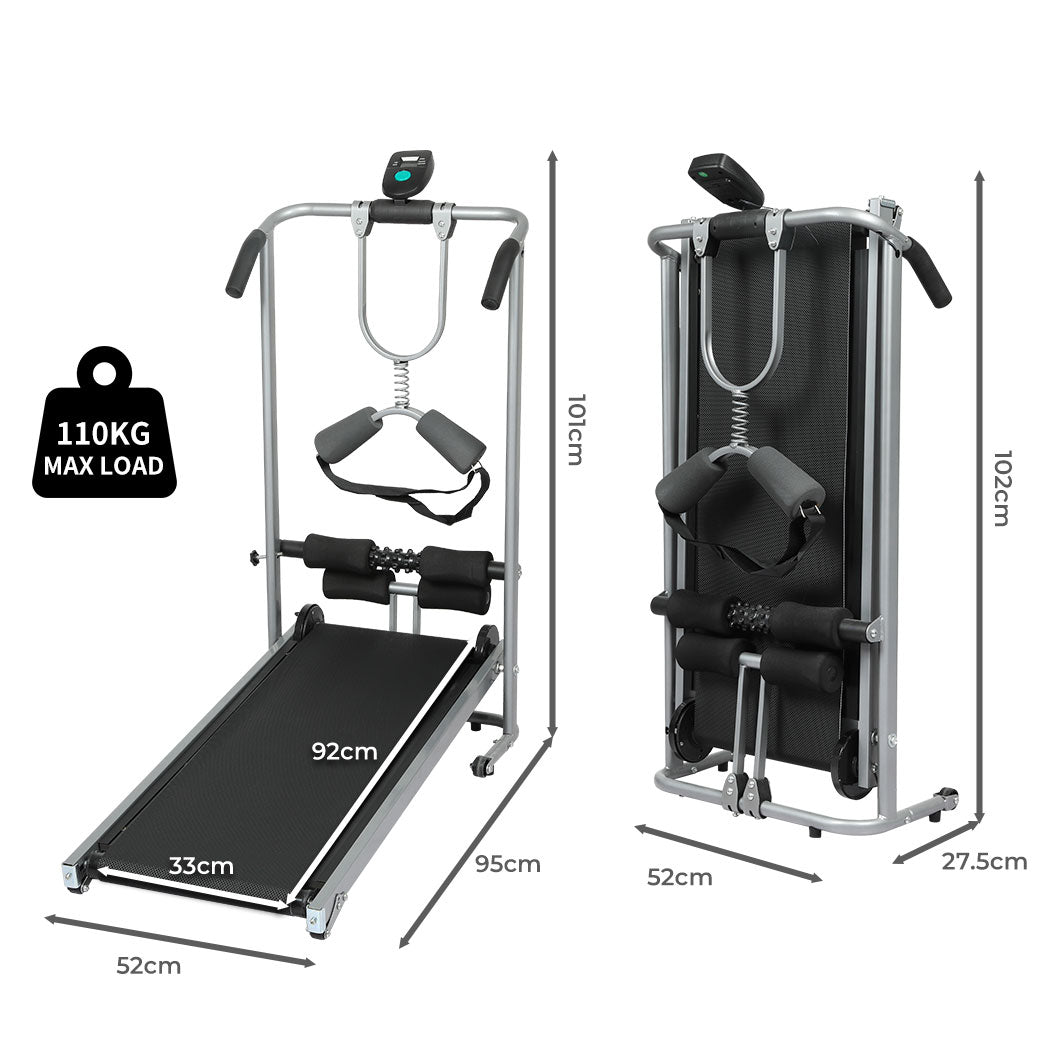 Manual Treadmill Mini Incline - Black