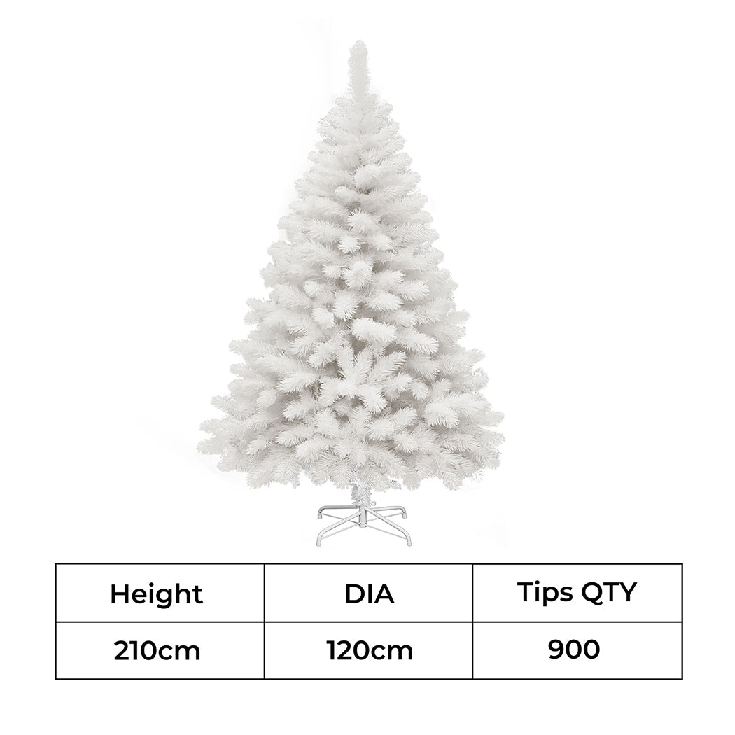 7ft 2.1m 900 Tips White Christmas Tree