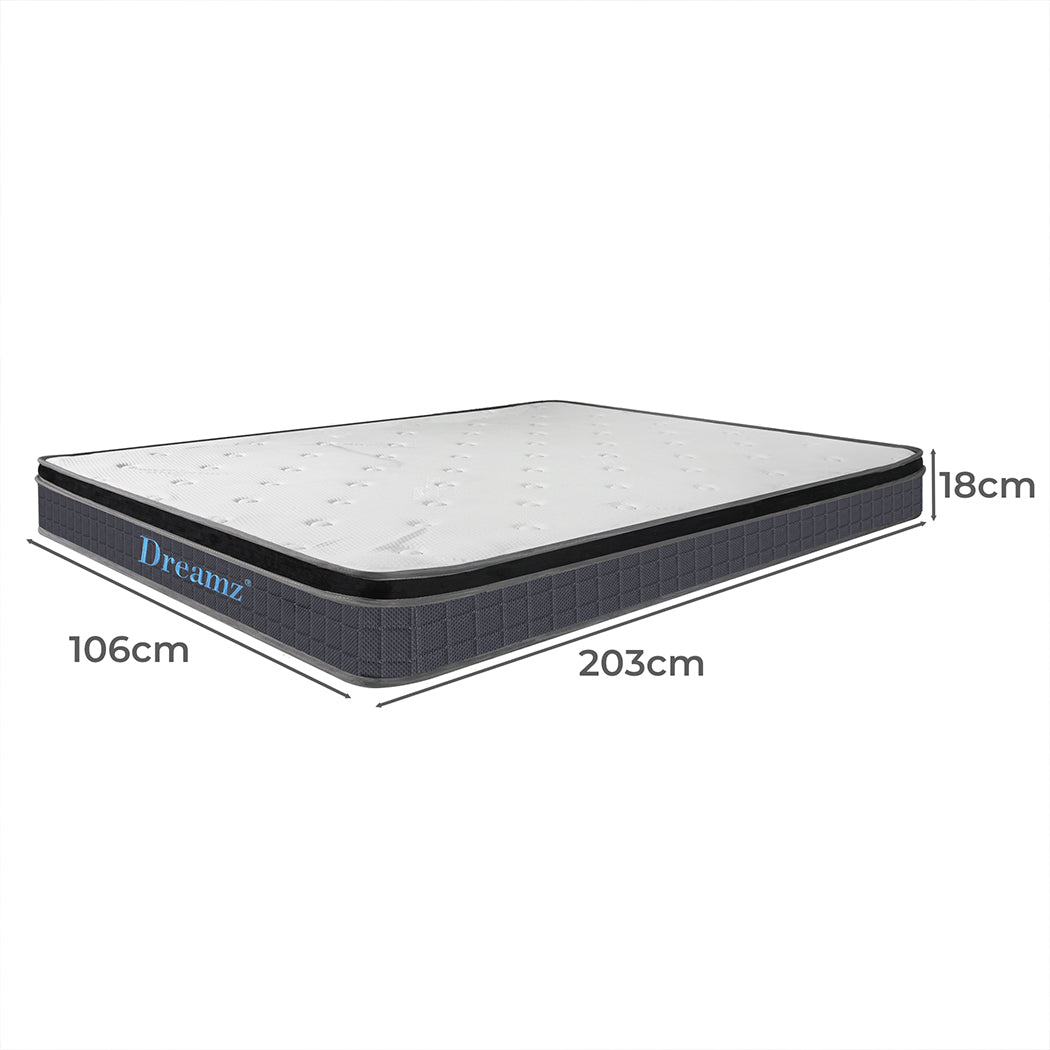 Dara 18cm Mattress Spring Premium Bed Top Foam Medium Firm - King Single