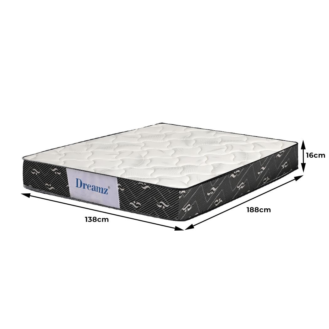 Cosseted Bed & Mattress Package with 16cm Mattress - Black & Wood Double