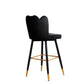 Set of 2 Rennes Bar Stools Kitchen Stool Chairs Velvet Swivel Barstools Luxury - Black