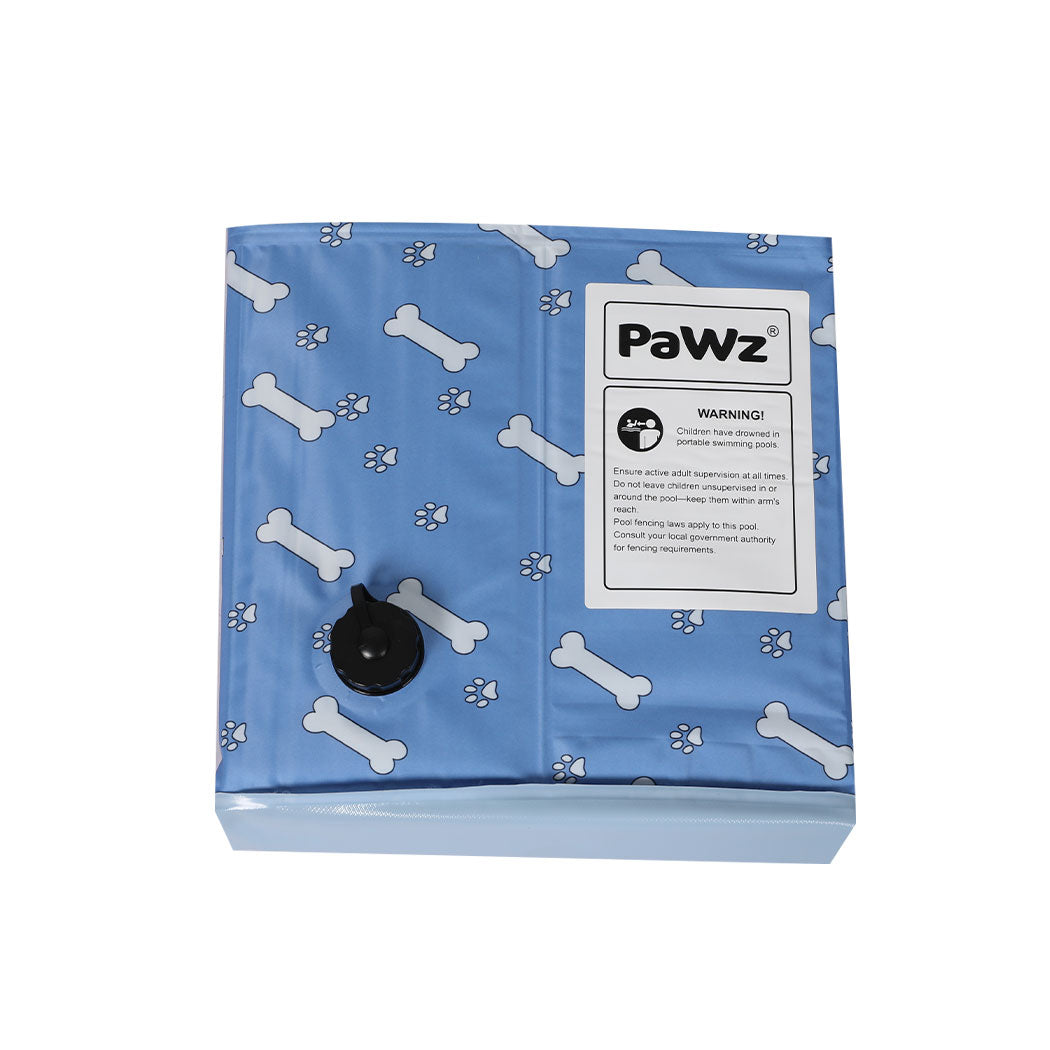 Portable Pet Swimming Pool Kids Dog Cat Washing Bathtub Outdoor Bathing Blue M - Blue Medium