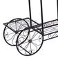 Set of 2 Plant Stand Outdoor Indoor Pot Garden Decor Flower Rack Wrought Iron 4Wheeler