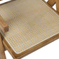 Elowen Dining Chair Solid Wood Rattan Armchair Wicker Accent Lounge Chairs - Natural