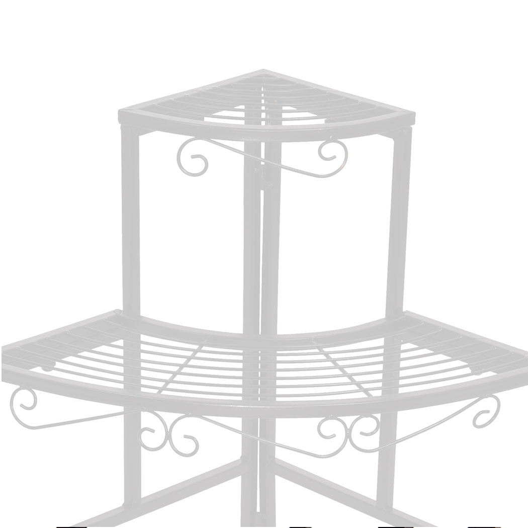 Set of 2 Levede Plant Stand Outdoor Indoor Garden Metal 3 Tier Planter Corner Shelf