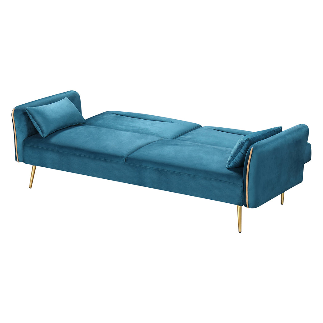 Mattie 3 Seater Sofa Bed Convertible - Peacock Blue