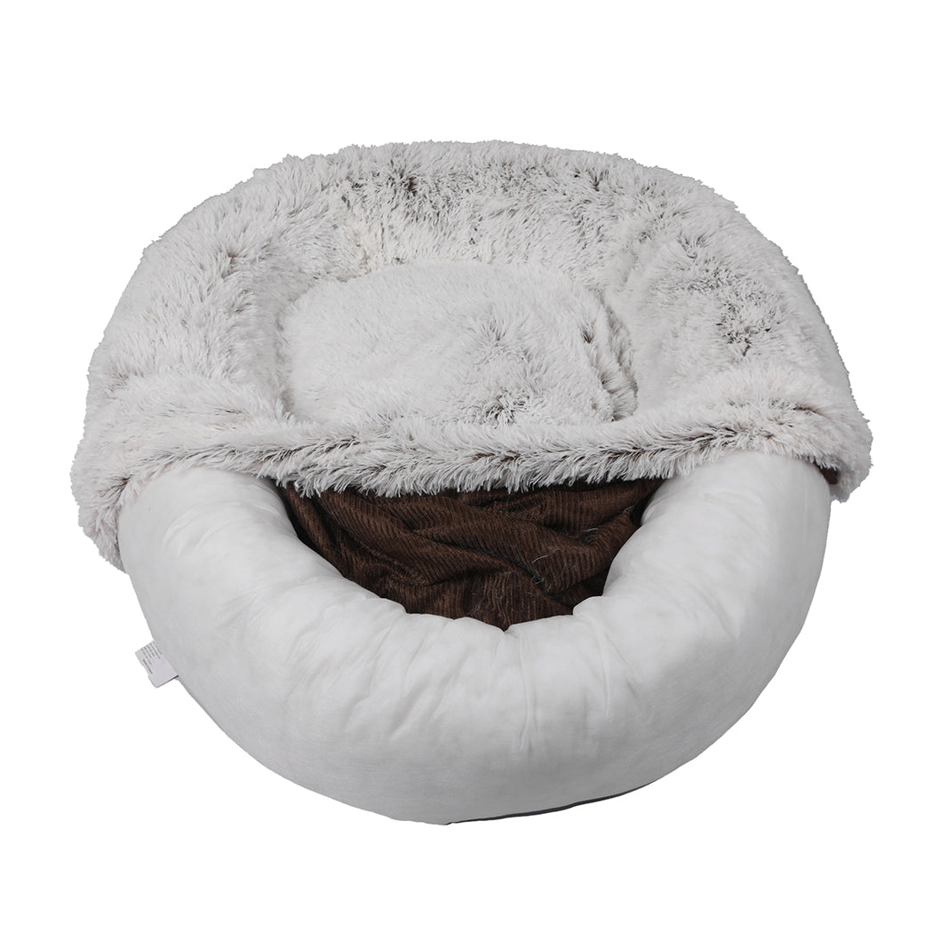 MEDIUM Dog Beds Pet Donut Nest Calming - Coffee
