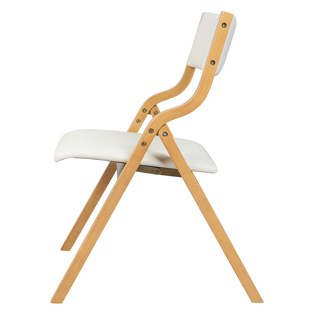 Romilly Set of 2 Dining Chairs Foldable PU - Beige