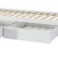 York Set of 2 Bed Frame Storage Drawers Wooden Timber Trundle For Bed Frame Base - White