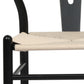 Jett Set of 2 Dining Chairs Wooden Hans Wegner Wishbone Cafe Lounge Seat - Black