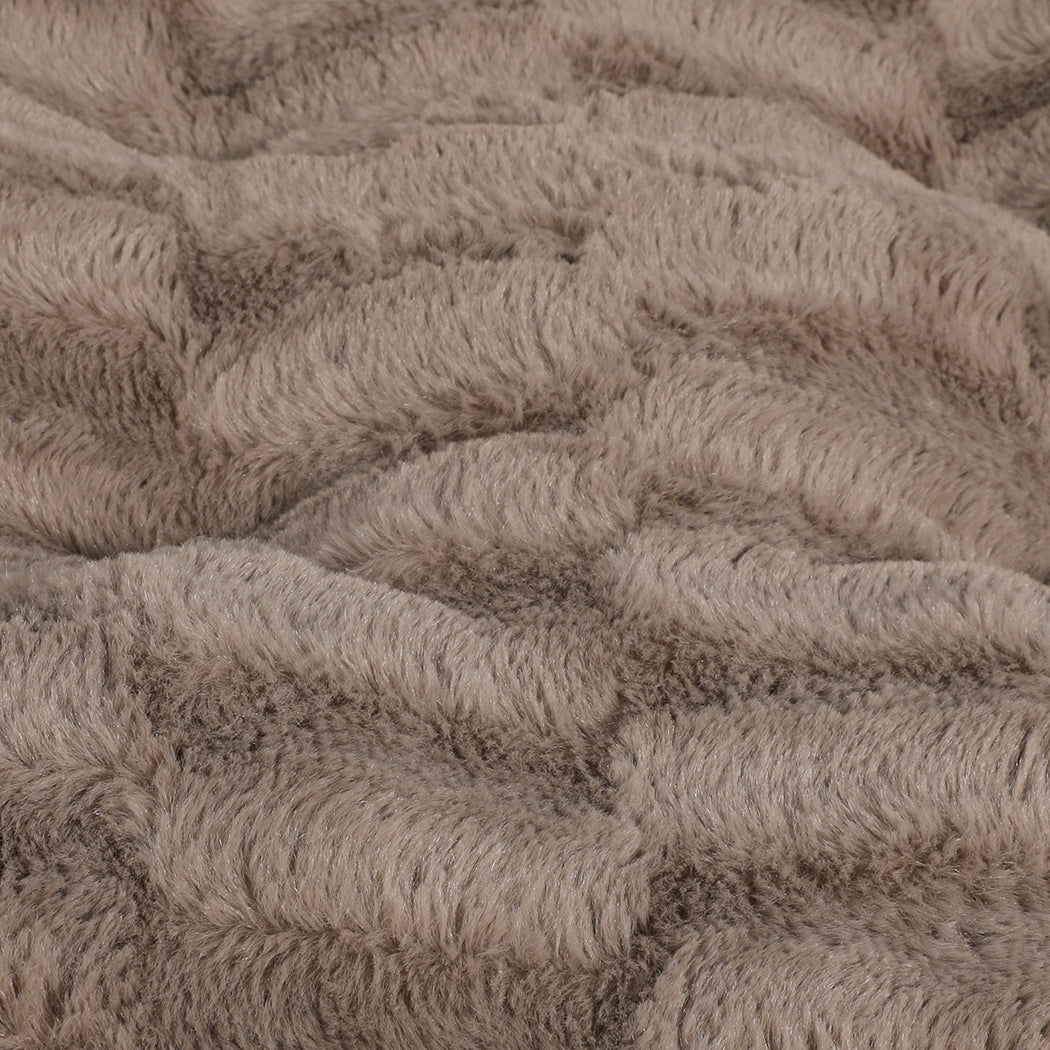 XLarge Dog Beds Calming Warm Soft Plush Comfy - Khaki