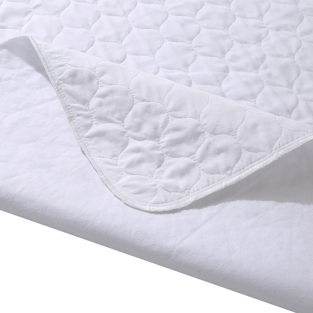 KING Set of 2 Bed Pad Waterproof Bed Protector - White
