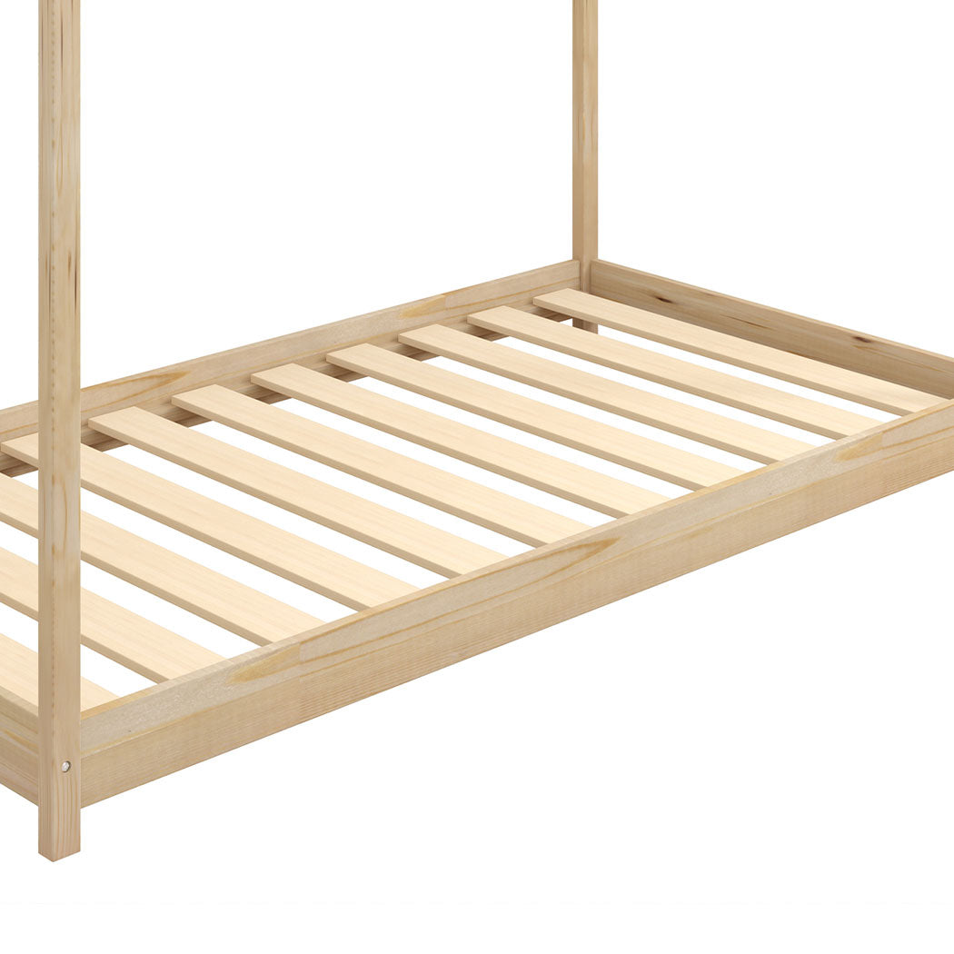 Sasha Bed Frame Wooden Timber House Frame Wood Base Platform Natural - Single
