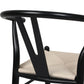 Jett Set of 2 Dining Chairs Wooden Hans Wegner Wishbone Cafe Lounge Seat - Black