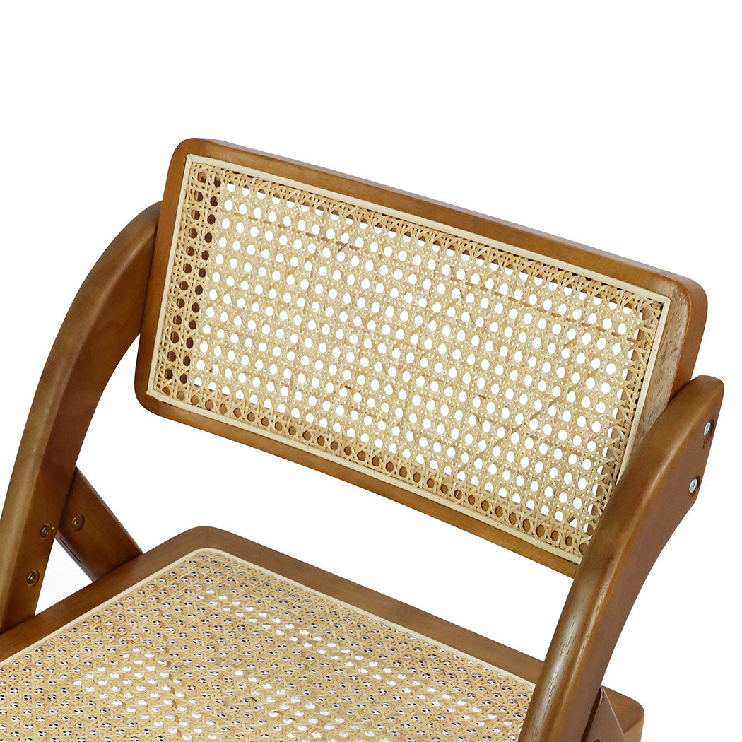 Abigail Set of 2 Foldable Rattan Dining Chairs - Walnut