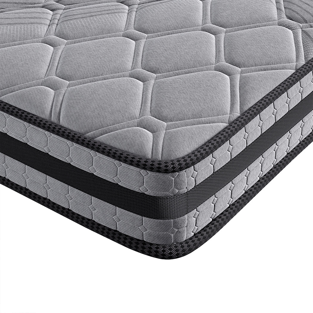 Charlotte 22cm Spring Foam Mattress Medium Firm Dark Grey - King Single