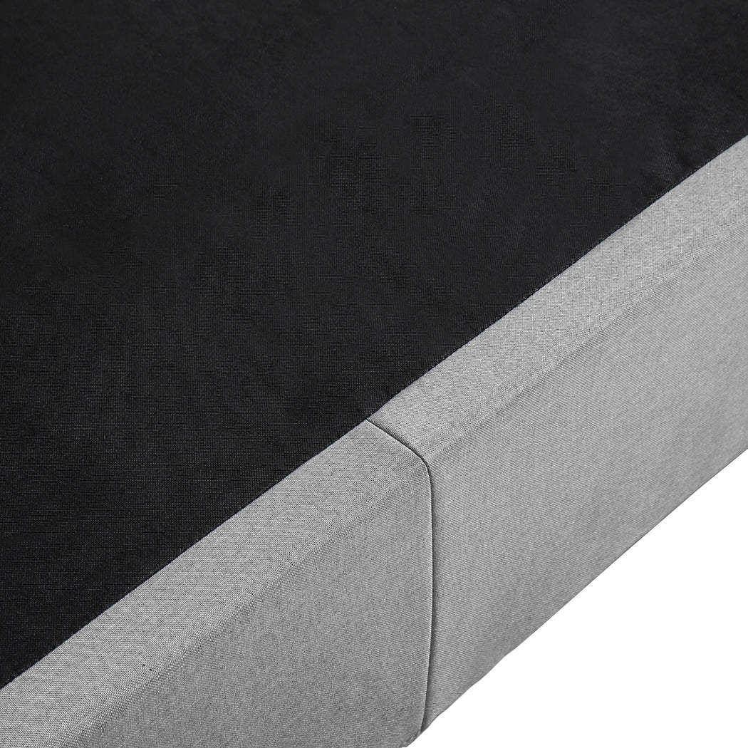 Syke Gas Lift Bed Frame Fabric Base with Storage - Grey Queen