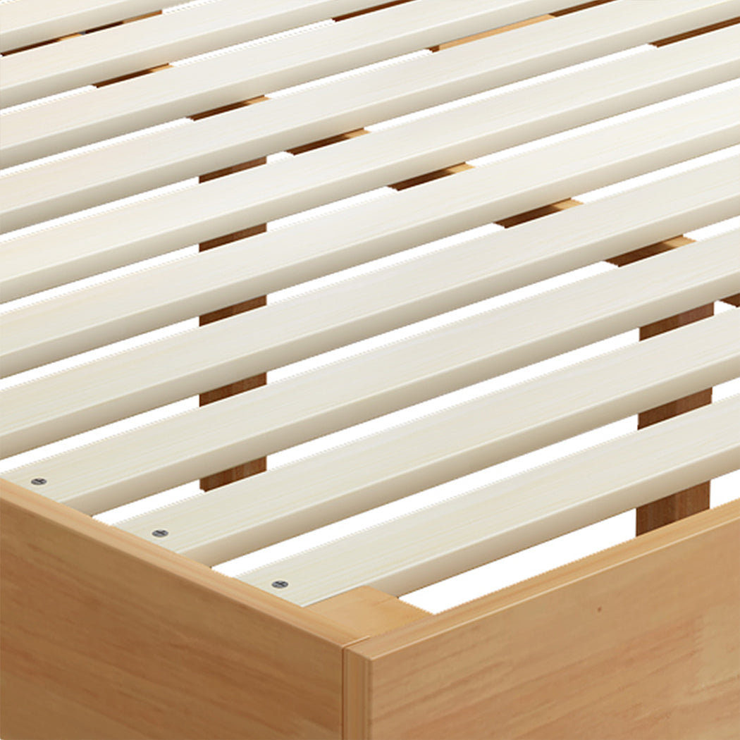 Naomi Rubberwood Bed Frame - Natural Double