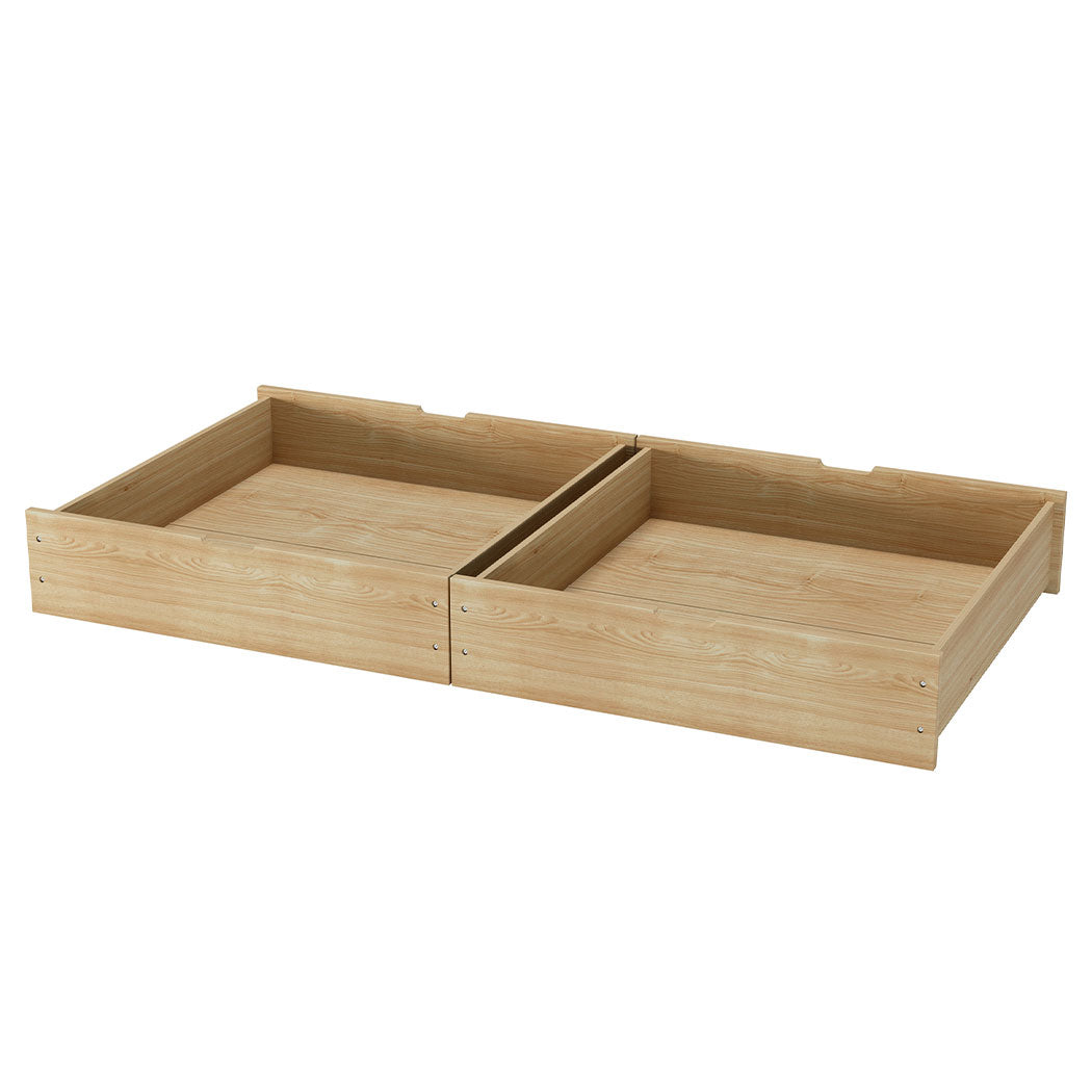 Riley Bed Frame Base Wooden Timber House Frame with Storage Drawers - Single