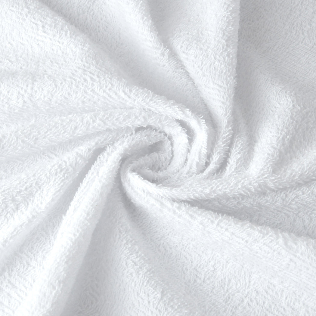 SINGLE Terry Cotton Fully Fitted Waterproof - White