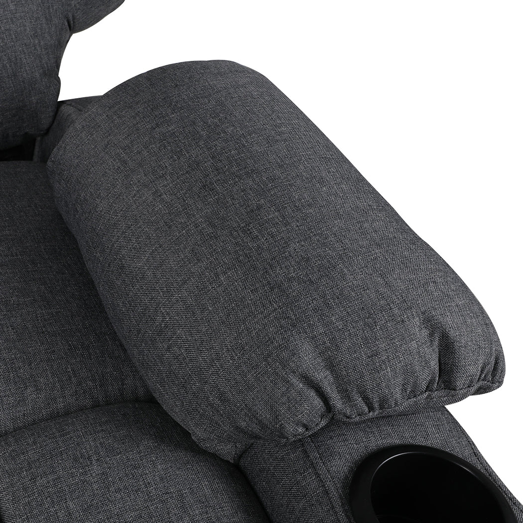 Medea Recliner Chair Electric Lift Chair Armchair Lounge Fabric USB Charge - Grey