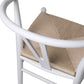 Jett Set of 2 Dining Chairs Rattan Seat Side Kitchen Wood Furniture - White