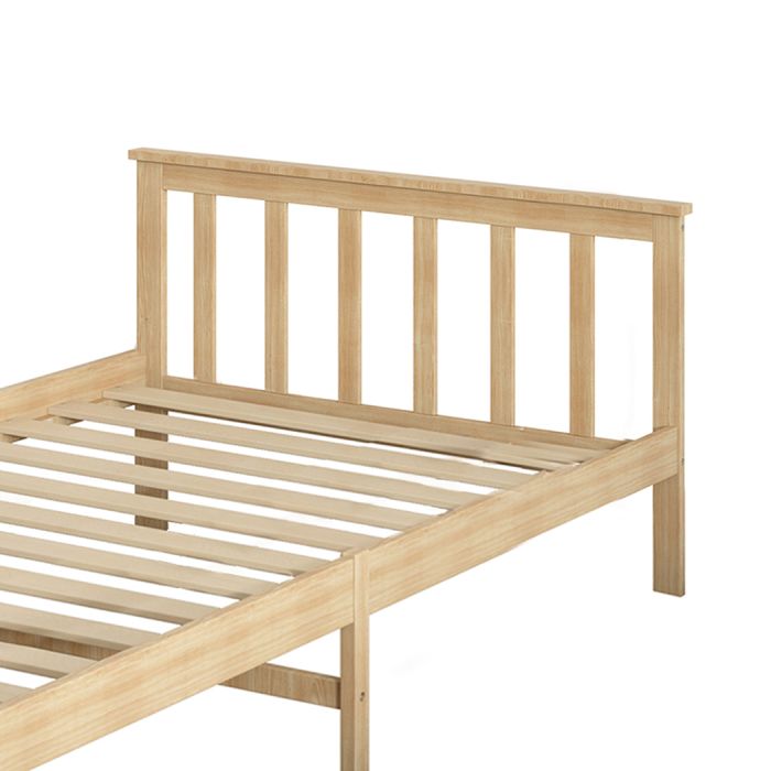 Paula Solid Pinewood Wooden Bed Frame no Drawers - Natural King Single
