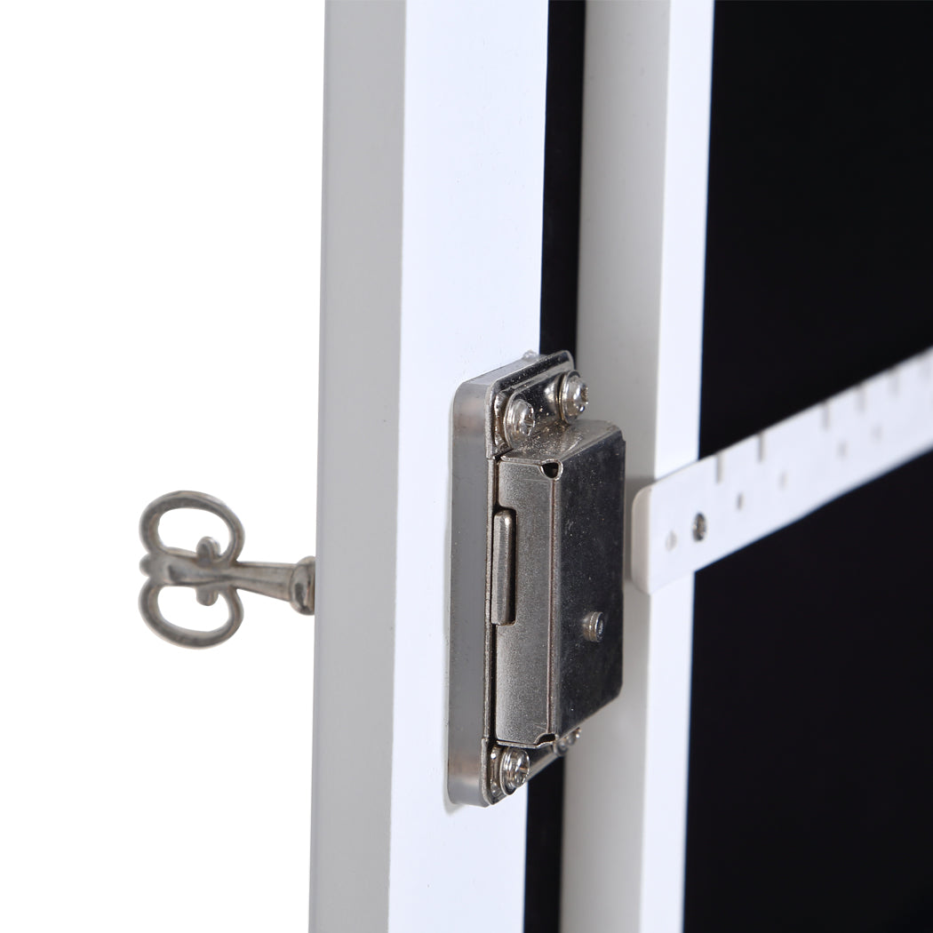Dual Use Mirrored Jewellery Dressing Cabinet with LED Light White