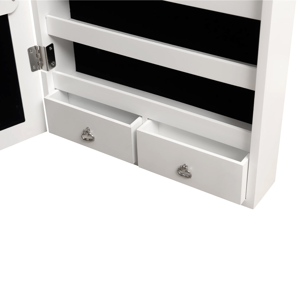 Mirror Jewellery Cabinet Makeup LED Light Storage Cosmetic Organiser Box