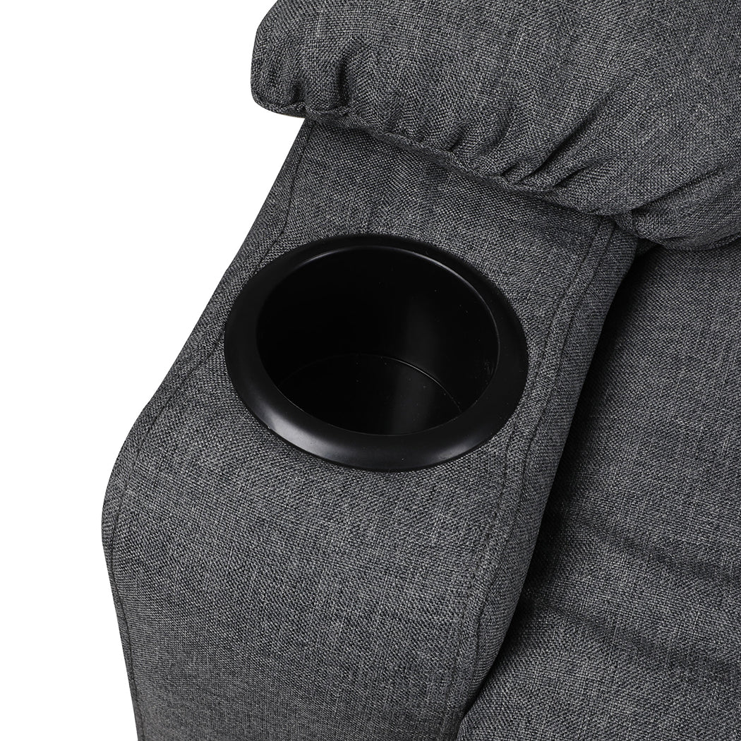 Medea Recliner Chair Electric Lift Chair Armchair Lounge Fabric USB Charge - Grey